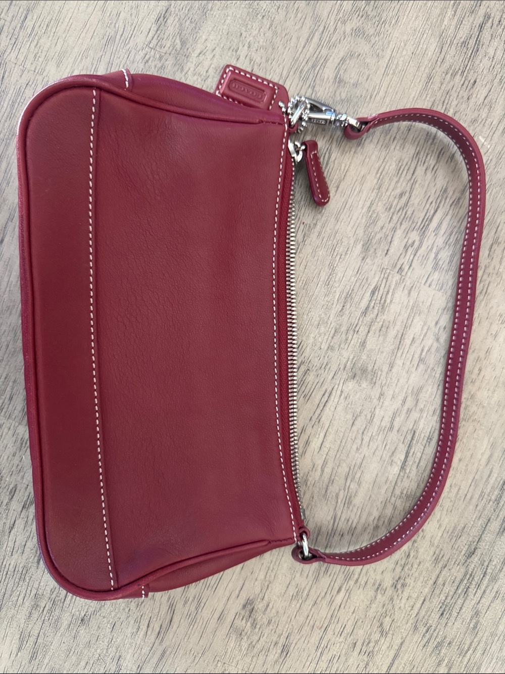 Vintage Coach deep red leather mini bag purse 7785 EXCELLENT condition